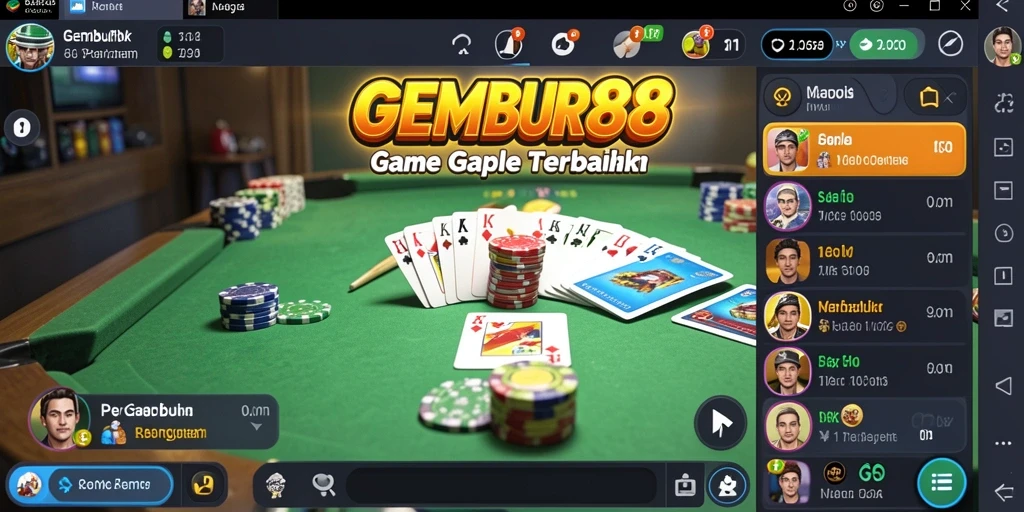 Screenshot gameplay Gaple dari GEMBUR88 menunjukkan serunya permainan.