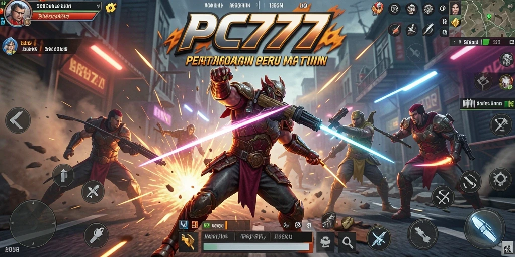 Tampilan dinamis dari gameplay PC777 yang penuh aksi.