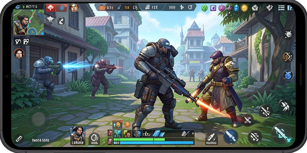 Tangkapan layar dari gameplay RK77 yang menampilkan pertempuran strategis.