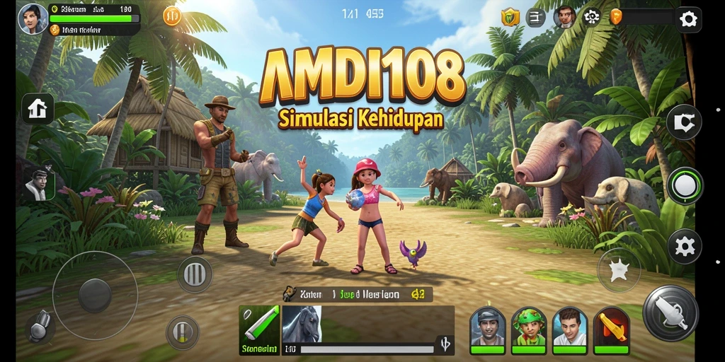 Tampilan gameplay menarik dari VM108 dengan berbagai aktivitas simulasi.